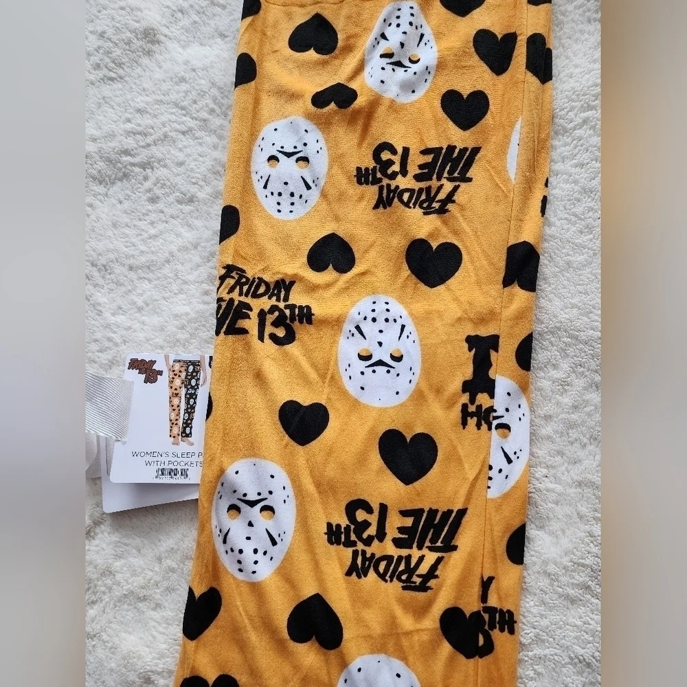 NWT Halloween Warner Bros. Women's Friday the 13th Plush Sleep Pants XS XXL XXXL
